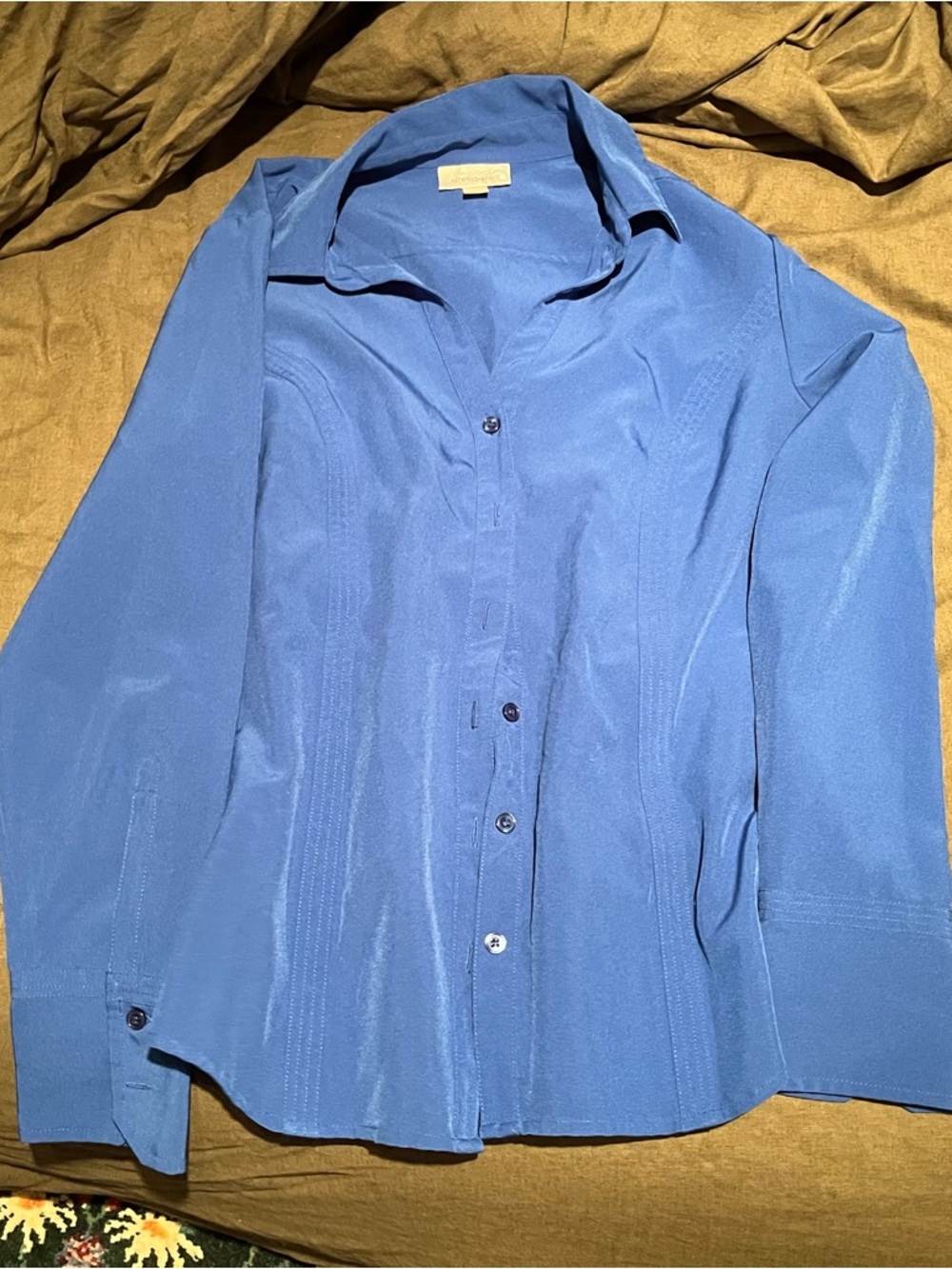 Dress barn Blue Button-Up Blouse